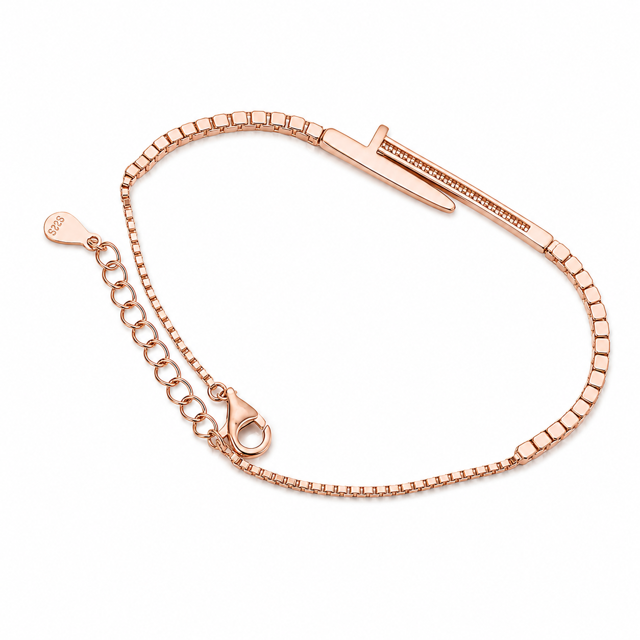 designer_nail_cartier_tennis_chain_women_bracelet_rose_gold_plating_tone_925_sterling_silver_diamond_cubic_zirconia_ignite_gems_U_BR_81_b