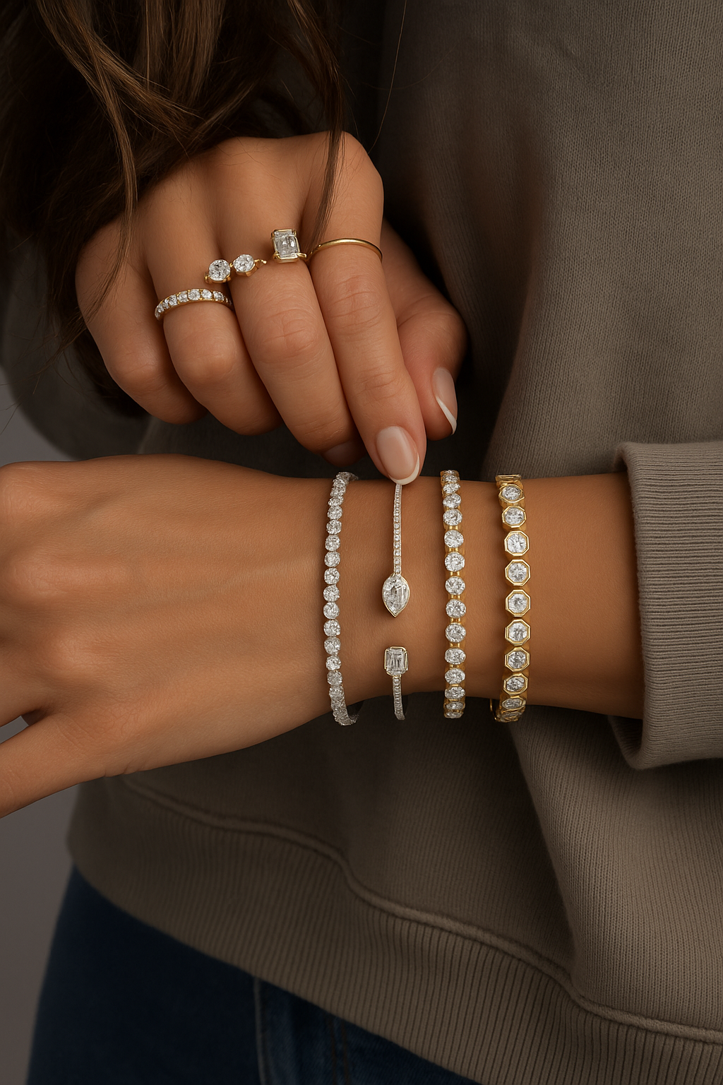Bracelets at IGNITE GEMS Lab Grown Diamond Ruby Sapphire Emerald Pearl Gemstone Gold