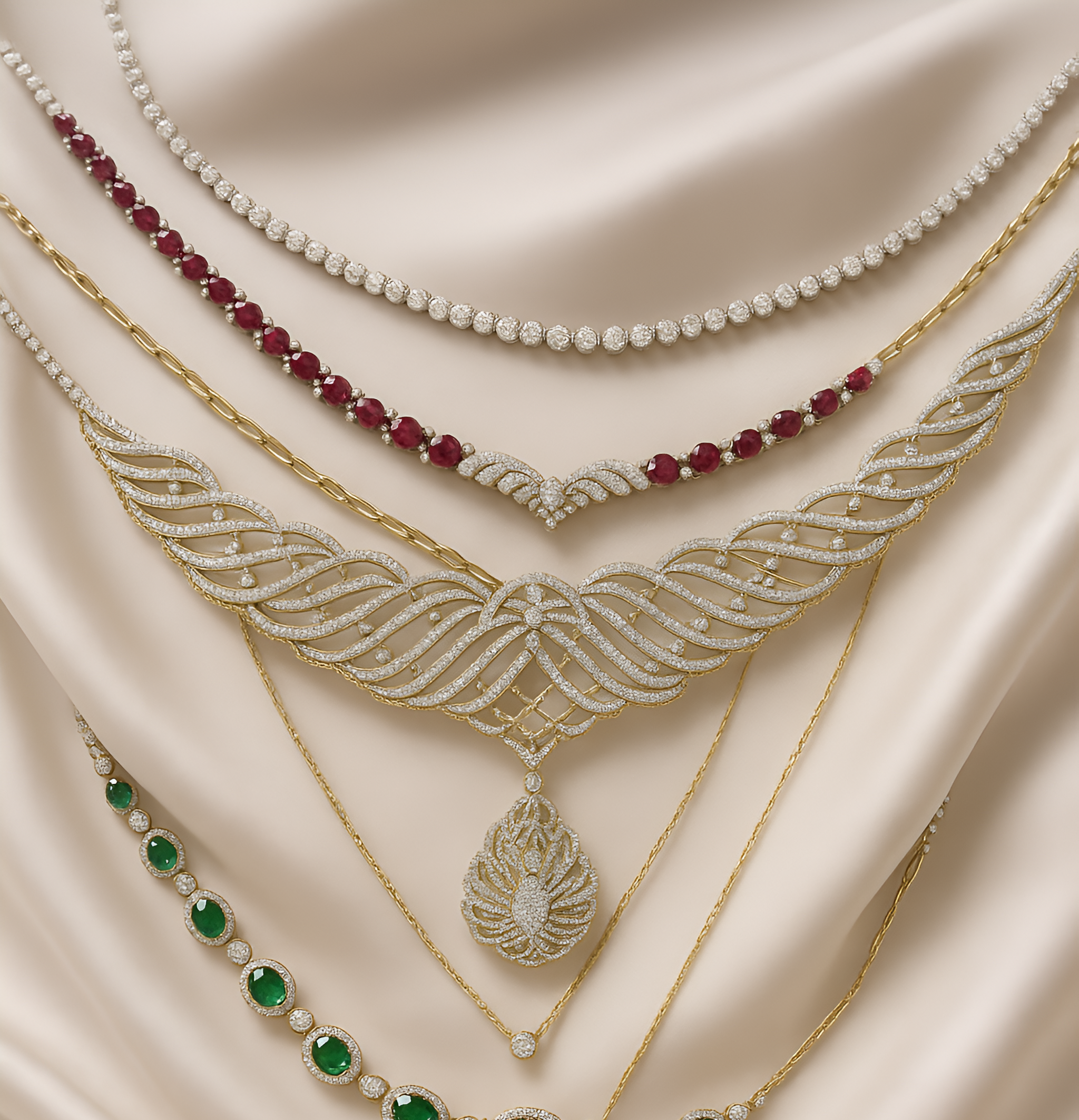 Necklaces at IGNITE GEMS Lab Grown Diamond Ruby Sapphire Emerald Pearl Gemstone Gold Silver