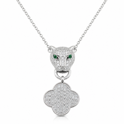 cartier_panther_clover_alhambra_drop_charm_cz_diamond_chain_necklace_925_sterling_silver_ignite_gems_U_NK_3