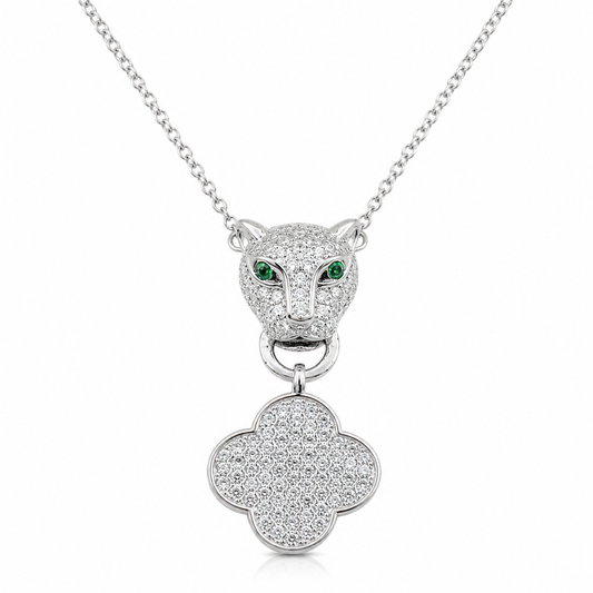cartier_panther_clover_alhambra_drop_charm_cz_diamond_chain_necklace_925_sterling_silver_ignite_gems_U_NK_3
