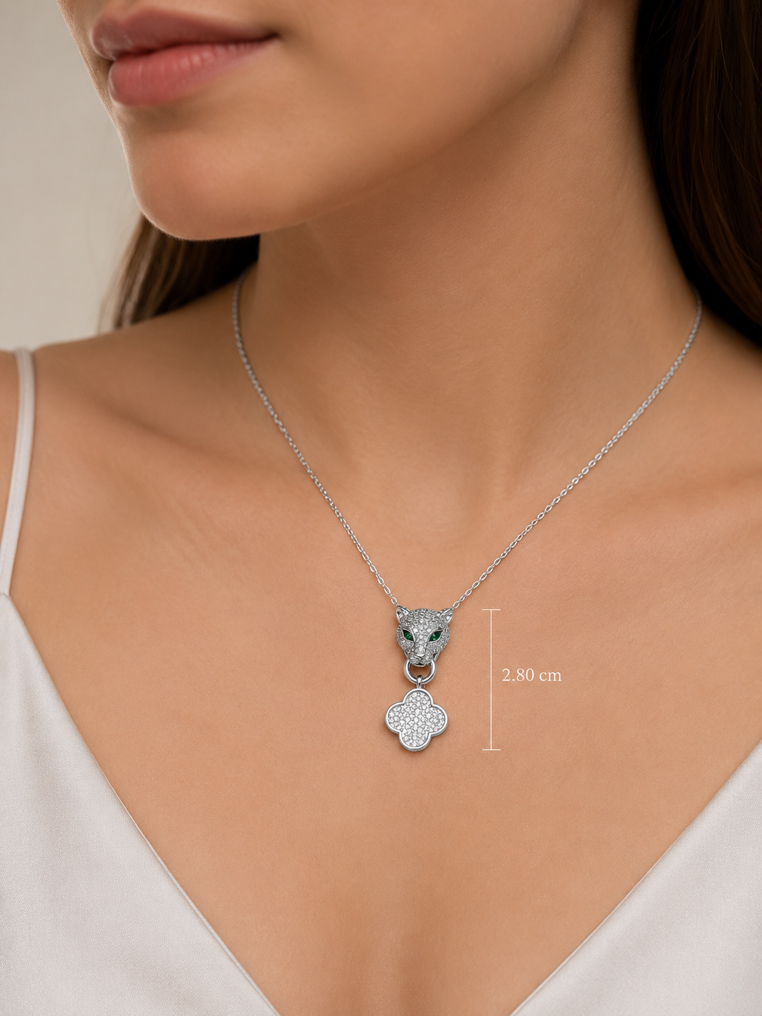 cartier_panther_clover_alhambra_drop_charm_cz_diamond_chain_necklace_925_sterling_silver_ignite_gems_U_NK_3_d