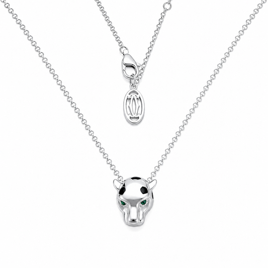 designer_mini_panther_animal_nature_inspired_green_cz_diamond_black_enameled_cable_chain_unisex_necklace_925_sterling_silver_IGNITE_GEMS_D_NK_2