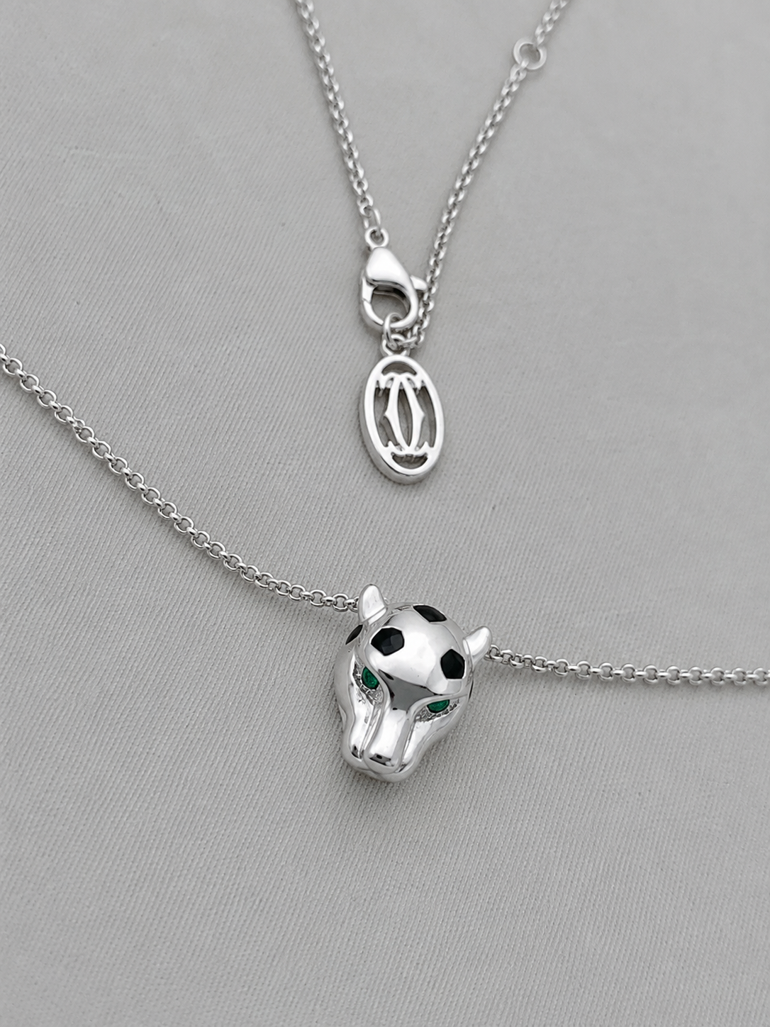 designer_mini_panther_animal_nature_inspired_green_cz_diamond_black_enameled_cable_chain_unisex_necklace_925_sterling_silver_IGNITE_GEMS_D_NK_2_c