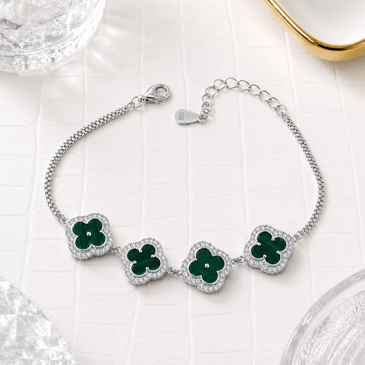 four_green_malachite_clover_alhambra_cz_diamond_halo_tennis_chain_bracelet_jewelry_women_925_sterling_silver_IGNITE_GEMS_BR_55_e