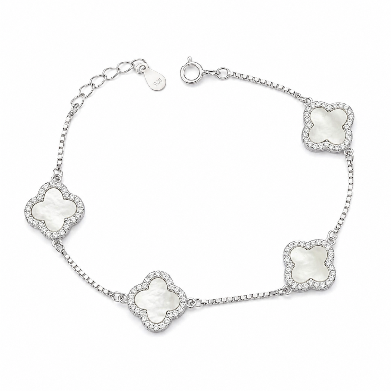 four_mother_of_pearl_clover_alhambra_cz_diamond_halo_tennis_chain_bracelet_jewelry_women_925_sterling_silver_IGNITE_GEMS_BR_64