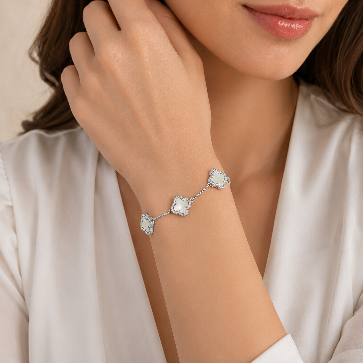 four_mother_of_pearl_clover_alhambra_cz_diamond_halo_tennis_chain_bracelet_jewelry_women_925_sterling_silver_IGNITE_GEMS_BR_64_model_d