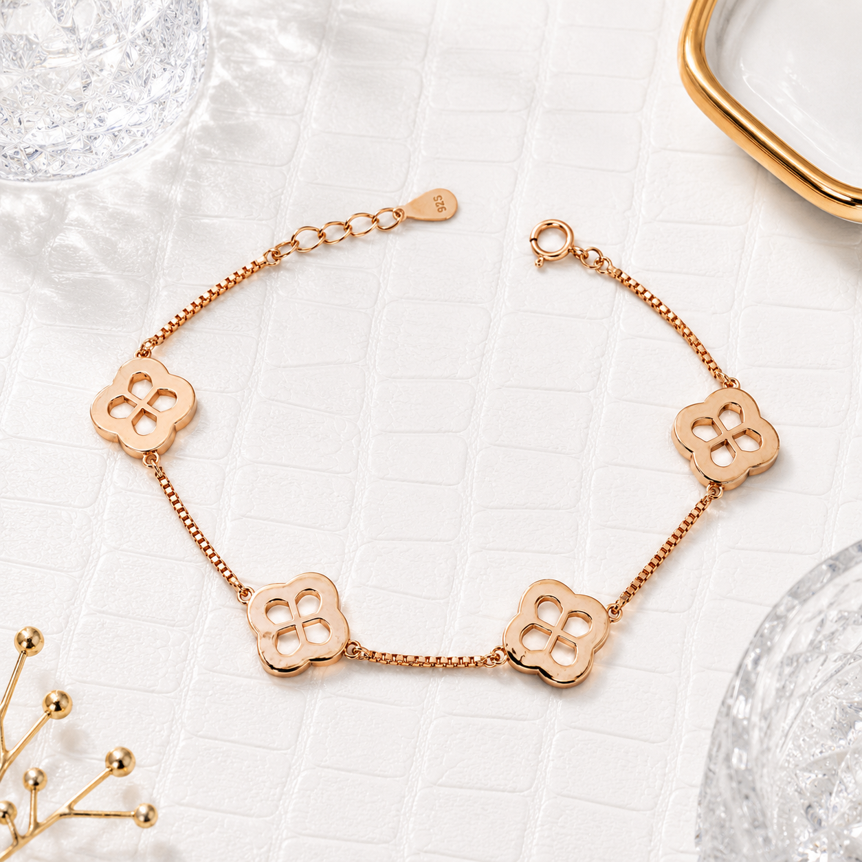 four_mother_of_pearl_clover_alhambra_cz_diamond_halo_tennis_chain_bracelet_jewelry_women_rose_gold_plated_925_sterling_silver_IGNITE_GEMS_BR_58_e2