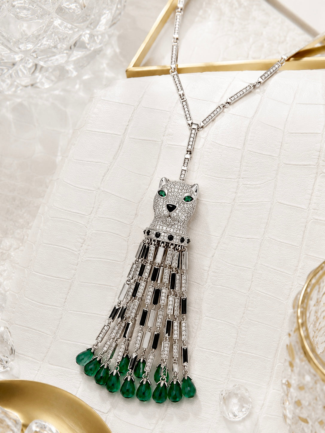 high_end_designer_panther_head_multi_danglers_green_stone_drop_long_wear_large_black_and_white_cz_diamond_necklace_women_925_sterling_silver_IGNITE_GEMS_DNK_8_e
