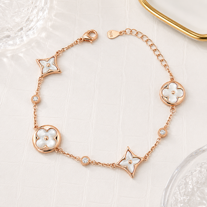 mother_of_pearl_designer_color_blossom_bb_multi_motif_clover_star_lv_cz_diamond_station_chain_bracelet_rose_gold_plated_925_sterling_silver_women_IGNITE_GEMS_BR_66_e