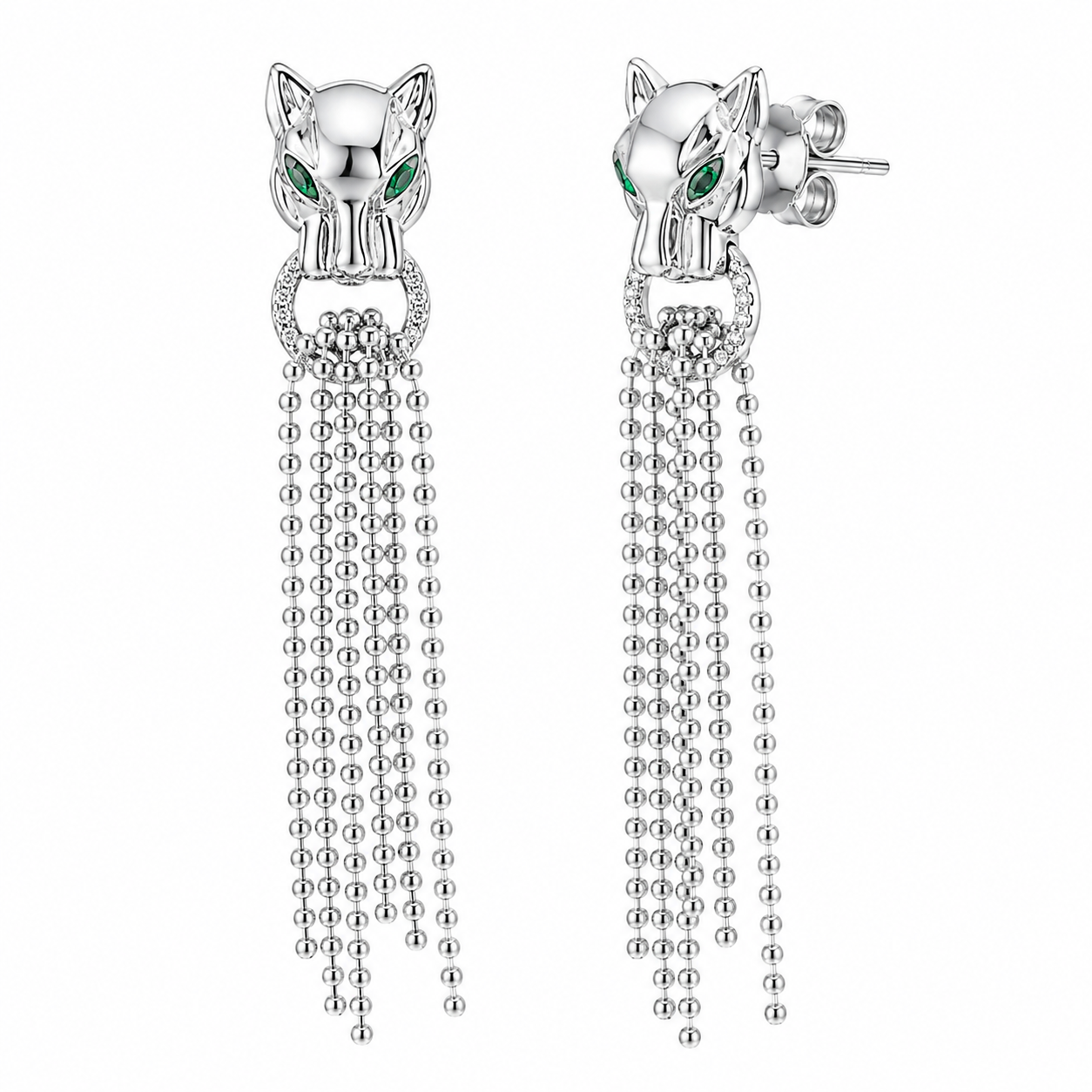nature_inspired_animal_panther_green_cz_diamond_multi_row_six_round_beaded_chain_drops_hanging_in_open_circle_in_tiger_mouth_925_sterling_silver_IGNITE_GEMS_D_ER_1_c