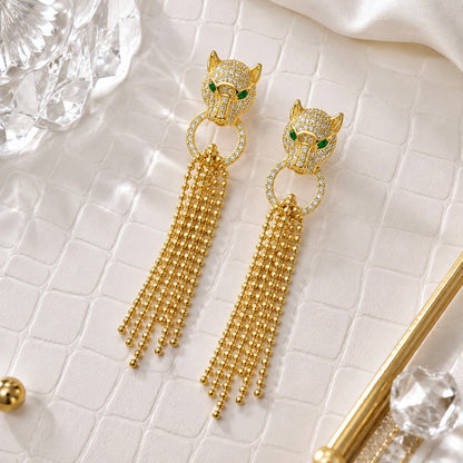 nature_inspired_animal_panther_green_cz_diamond_multi_row_six_round_beaded_chain_drops_hanging_in_open_circle_in_tiger_mouth_925_sterling_silver_IGNITE_GEMS_D_ER_1_e