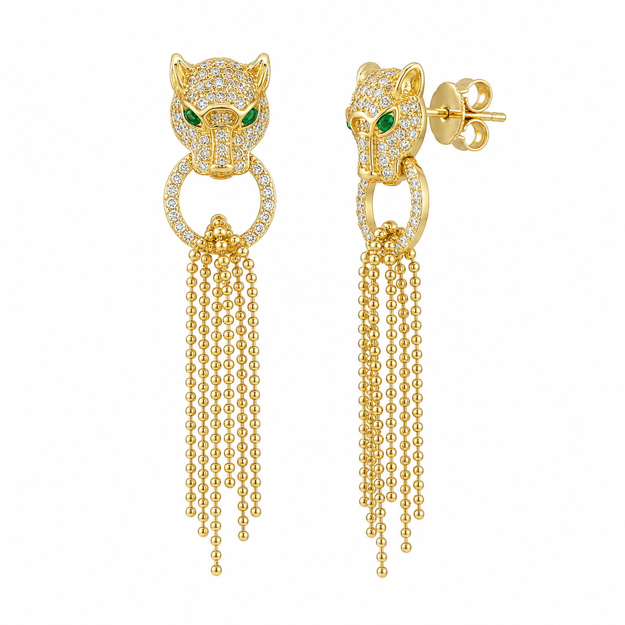 nature_inspired_animal_panther_green_cz_diamond_multi_row_six_round_beaded_chain_drops_hanging_in_open_circle_in_tiger_mouth_925_sterling_silver_IGNITE_GEMS_D_ER_4