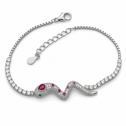 nature_inspired_snake_animal_red_cz_diamond_tennis_chain_bracelet_jewelry_rhodium_plated_925_sterling_silver_U_BR_79_IGNITE_GEMS_India