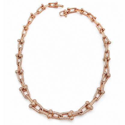 one-of-a-kind-extraordinary_horse_shoe_gauge_motif_graduating_link_hardwear_cz_diamond_designer_necklace_rose_gold_plated_925_sterling_silver_jewelry_DNK10