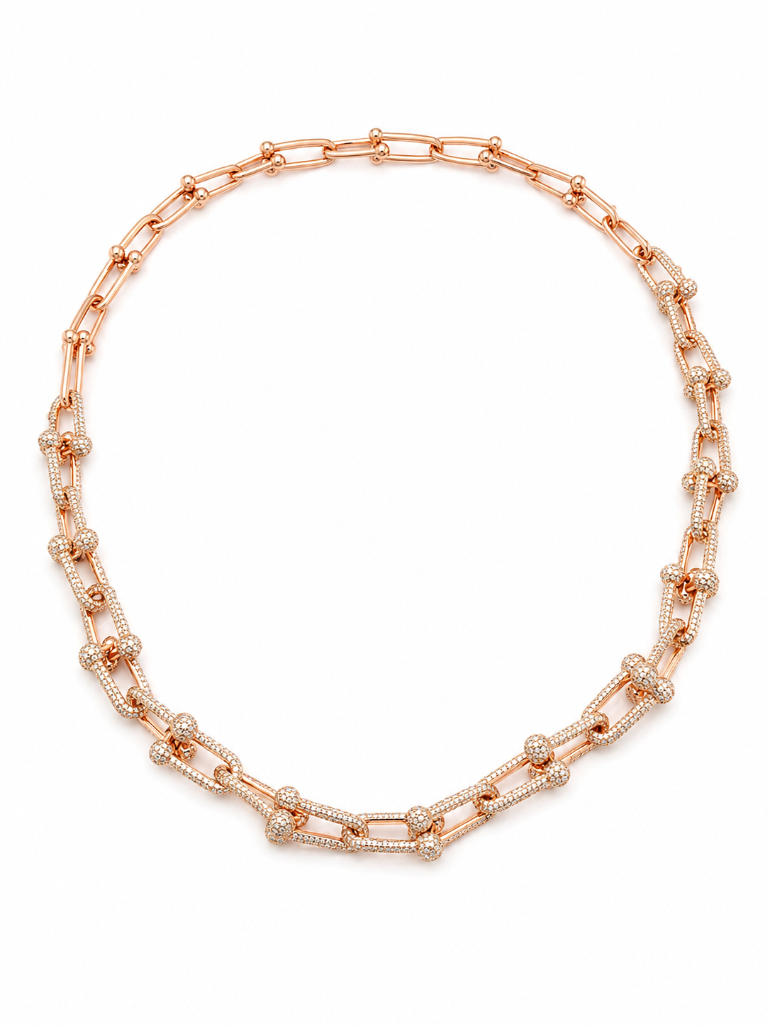 one-of-a-kind-extraordinary_horse_shoe_gauge_motif_graduating_link_hardwear_cz_diamond_designer_necklace_rose_gold_plated_925_sterling_silver_jewelry_DNK10_a2