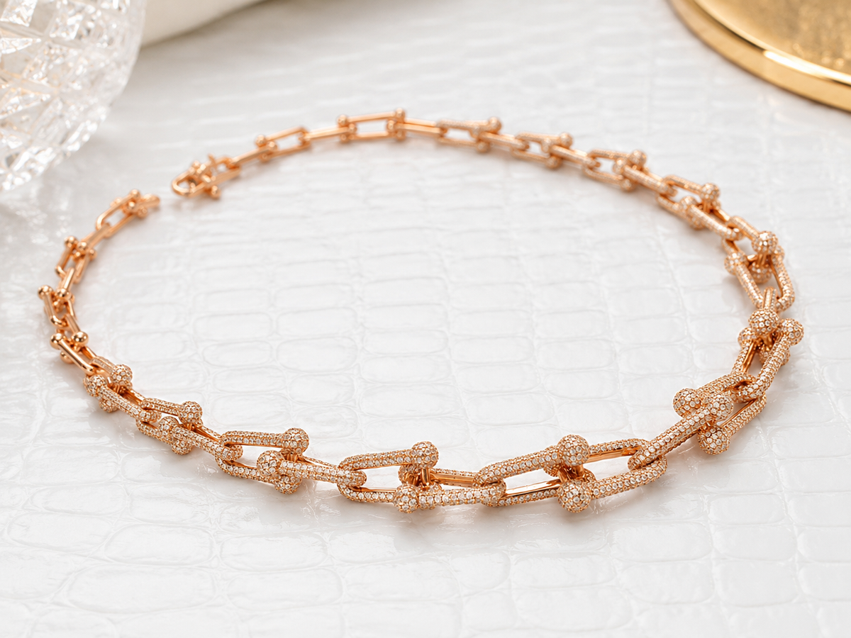 one-of-a-kind-extraordinary_horse_shoe_gauge_motif_graduating_link_hardwear_cz_diamond_designer_necklace_rose_gold_plated_925_sterling_silver_jewelry_DNK10_e2