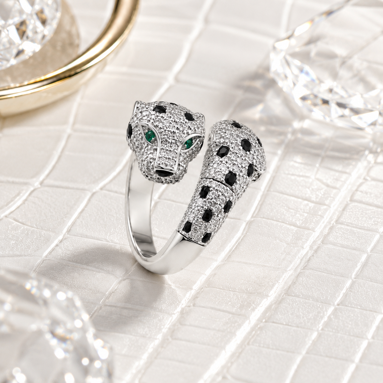 panther_double_head_face_bypass_black_and_white_cz_diamond_animal_designer_ring_925_sterling_silver_IGNITE_GEMS_D_RG_1_e