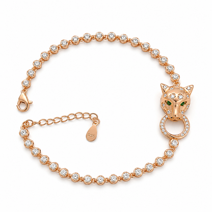 panther_green_cz_eyes_bezel_diamond_open_circle_in_mouth_tennis_bracelet_women_jewelry_rose_gold_plated_925_sterling_silver_IGNITE_GEMS_BR_52
