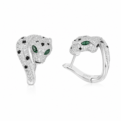 wrapped_anaconda_panther_black_and_white_cz_green_diamond_eyes_hoop_earrings_jewelry_925_sterling_silver_IGNITE_GEMS_D_ER_6